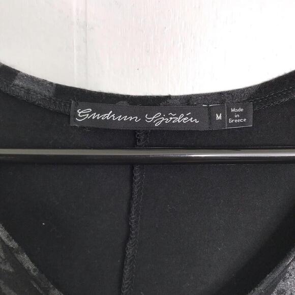 Gundrun Sjoden Dress Womens M Dark Florals Cap Sleeve V Neck Stretchy Casual - Picture 5 of 7